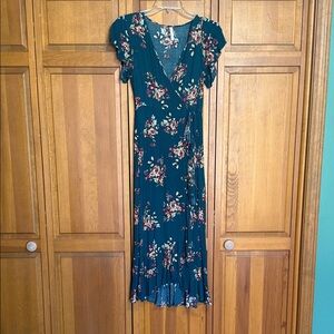 Floral Wrap Midi Dress